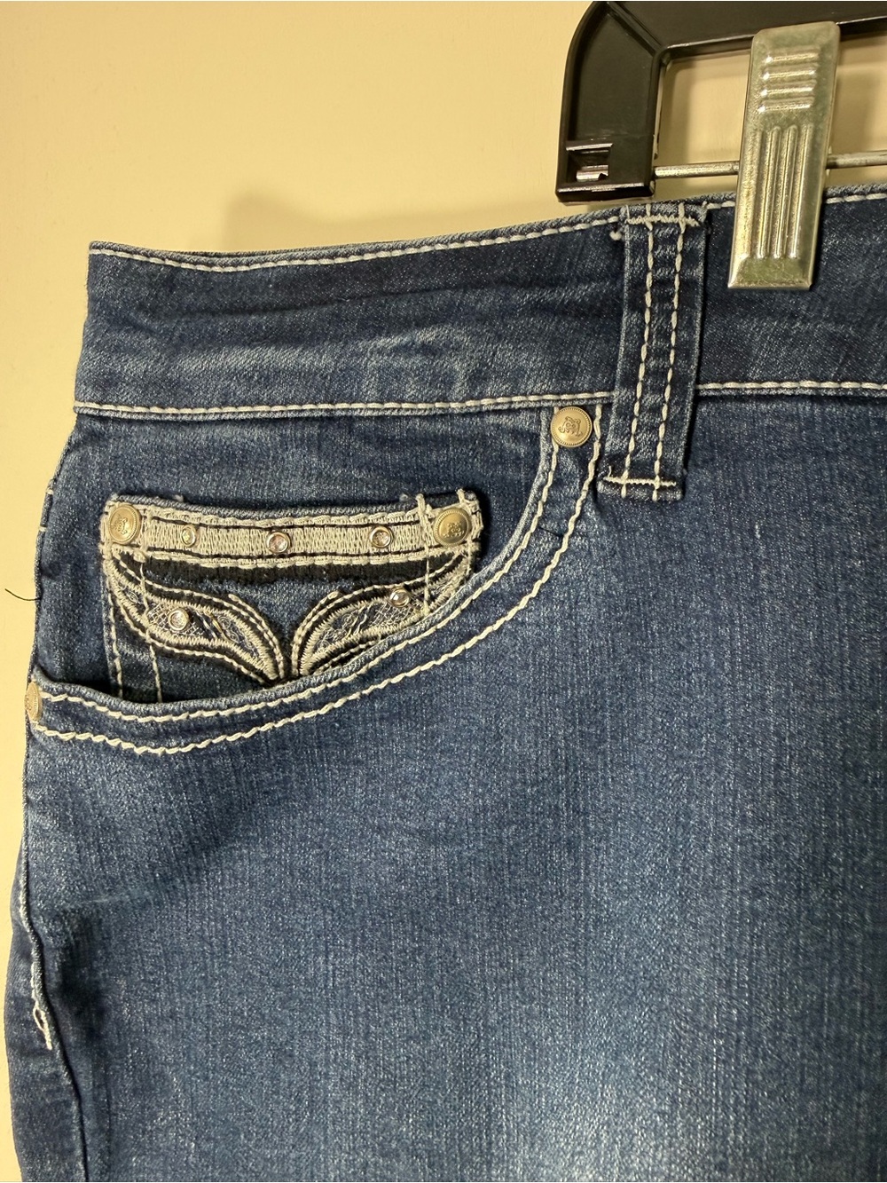 Love Indigo Dark Blue Denim Jeans Shorts Plus Size 24W - Picture 3 of 6